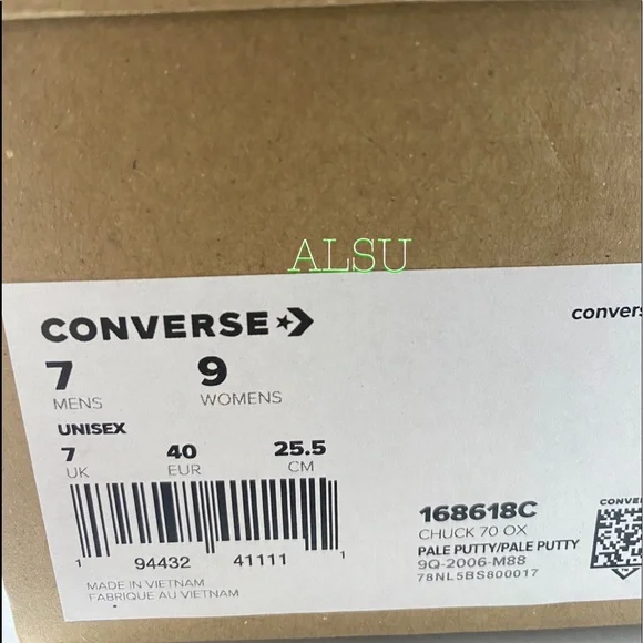 Converse Chuck 70 Canvas Pale Putty Gray Casual Womens Size Sneakers 168618C - Picture 9 of 10